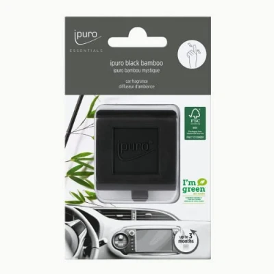 Abbildung von ipuro erfrischender black bamboo Auto Duft dezenter Lufterfrischer fürs mit grünen &amp; holzigen Noten angenehmer für ein puristisches Dufterlebnis bis zu 3 Monate
