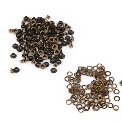Abbildung von FTVOGUE 100 stücke metallösen kleine ösen mit unterlegscheiben befestigungen für leinwand kleidung leder handwerk nähen(4mm)