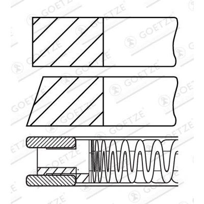 Abbildung von GOETZE ENGINE 08 447807 00 Kolbenringsatz 77 0,5 VOLKSWAGEN: Polo V Hatchback, IV SEAT: Ibiza 3