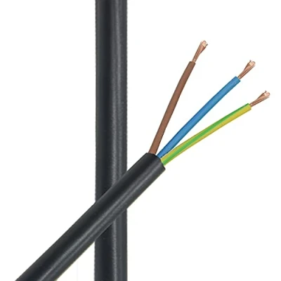 Abbildung von 3m Zuleitung Schwarz H03VV F 3 x 0,75qmm PVC isolierte Schlauch Leitung 3G Leuchtenkabel Lampenkabel Kabel Stromkabel