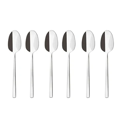 Abbildung von Sambonet 52562A3 Set Löffel, Moka Löffel Kaffee, für 6 Personen, Spülmaschinenfest, aus Edelstahl 18/10, Silber / Schwarz