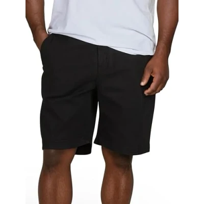 Abbildung von riverso Kurze Hosen Herren Chino Shorts Stretch RIVConnor Regular Fit Stoffhose Elastischer Bund Einfarbig, Größe:XL, Farbe:Black