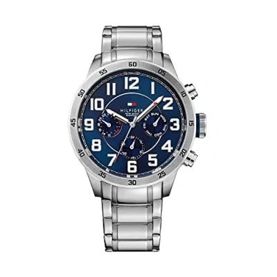 Abbildung von Tommy Hilfiger Multi Zifferblatt Quarz Uhr für Herren mit Silbernes Edelstahlarmband 1791053
