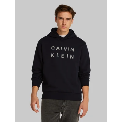Abbildung von Calvin Klein Enlarged LOGO Hoodie Kapuzenpullover, Herren, Größe: Large, Black