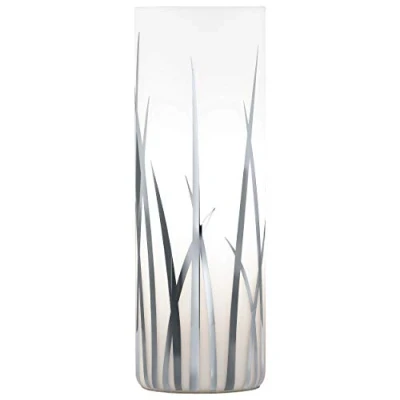Abbildung von Eglo 92743 Tischleuchte RIVATO, E27 max. 1X40W in weiß und grau aus Glas Ø 9cm H: 26cm