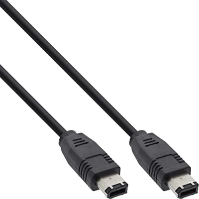 Abbildung von InLine 34001 FireWire Kabel, IEEE1394 6pol Stecker / Stecker, schwarz, 1m