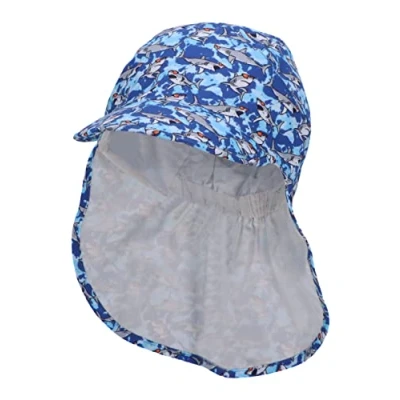 Abbildung von Sterntaler Baby Jungen Schirmmütze Nackenschutz Haie Baby, Mützen aus Baumwolle blau, 49
