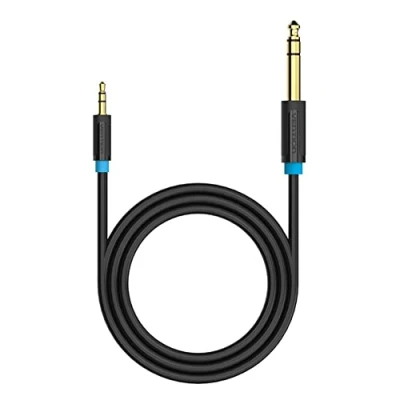 Abbildung von VENTION 3.5mm auf 6.35mm Stereo Audio kabel 1M, 6.35 3.5 Klinke Stecker zu Aux Kabel, TRS Auxiliary Klinkenkabel für Gitarre, Mischpult, iPod, Laptop, Heimkinogeräte, Verstärker