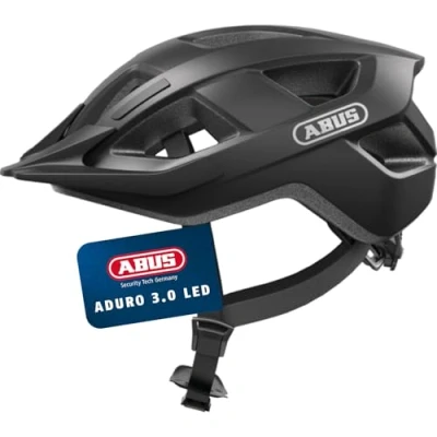 Abbildung von ABUS Fahrradhelm Aduro 3.0 LED Sportiver City Helm in stilvollem Design für alltägliche und sportliche Touren mit Rücklicht Damen Herren Größe L, Grau