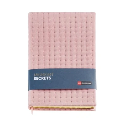 Abbildung von Miquelrius Notizbuch A5 (148 x 210 mm), innen weiß gepunktet, 80 Blatt 100 g/m², Kartoneinband mit Samteffekt, Kupfer Tönungsschnitt, Kollektion Midnight Secrets, Rosa