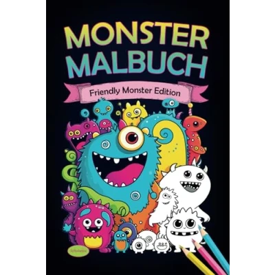 Abbildung von Monster Malbuch Friendly Edition: Witziges Ausmalbuch mit niedlichen und süßen für Kinder Erwachsene