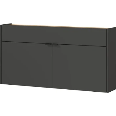 Abbildung von Germania Hängender Mehrzweckschrank 1398 549 GW Ameca, in Graphit/Eiche, geringe Tiefe, optimal für schmale Flure, 110 x 57 22 cm (BxHxT)