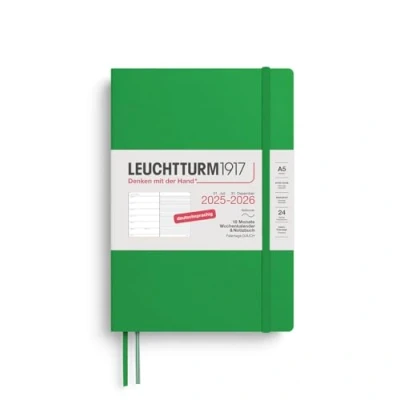 Abbildung von LEUCHTTURM1917 372624 Wochenkalender &amp; Notizbuch Medium (A5) 2026, 18 Monate 07.2025 12.2026, Softcover, Spring Leaf, Deutsch