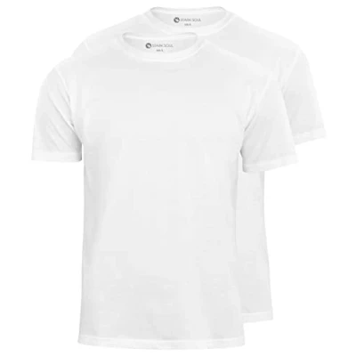 Abbildung von STARK SOUL® T Shirt 2er Pack, Baumwolle, Rundhalsschnitt Weiß Größe XXL