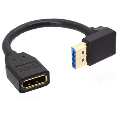Abbildung von 8K 90 Grad Winkel Displayport 1.4 Verlängerungskabel, Stecker auf Buchse, Kabel für HP Dell Asus @ 60Hz 4K 144Hz 1080p 240HZ 15cm (unten) (Down)