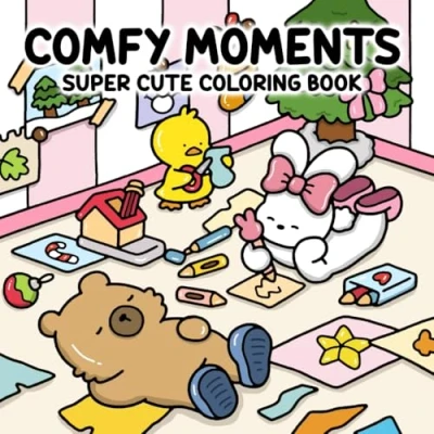 Abbildung von Comfy Moments: Super Cute Coloring Book for Adults and Teens with Adorable Animal Characters Calm Relaxation