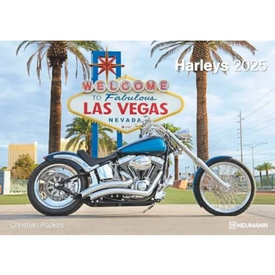 Abbildung von N NEUMANNVERLAGE Harleys 2025 Wandkalender, 45x48cm, Kalender mit zwölf Abbildungen amerikanischer Harleys, Motorräder, Mondphasen, Spiralbindung und internationales Kalendarium: Wandkalender A3