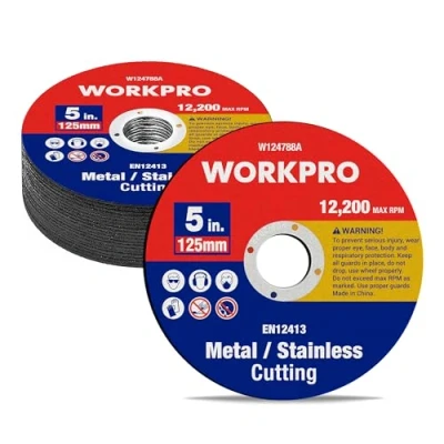 Abbildung von WORKPRO 20tlg. Trennscheibe Set, 125 metall, Profi Trennscheiben für Metall &amp; Edelstahl, mm x 1,2 22 mm, Zubehör Winkelschleifer