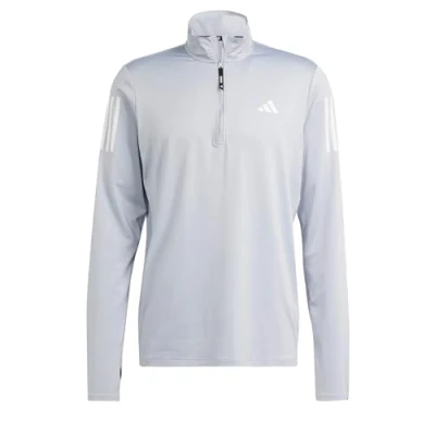 Abbildung von adidas Performance OWN THE Halfzip Langarmshirt, Herren, Größe: Small, Halo silver