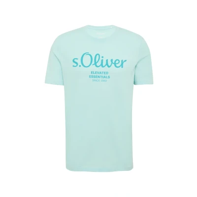 Abbildung von T Shirt mit Logo Print ozeangrün L