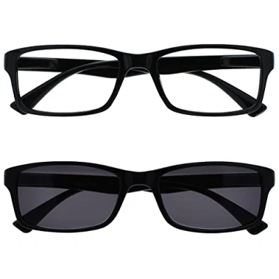 Abbildung von The Reading Glasses CompanyDie Lesebrille Unternehmen Schwarz Sonnen Leser UV400 Designer Stil Herren Damen S92 1 +1,50