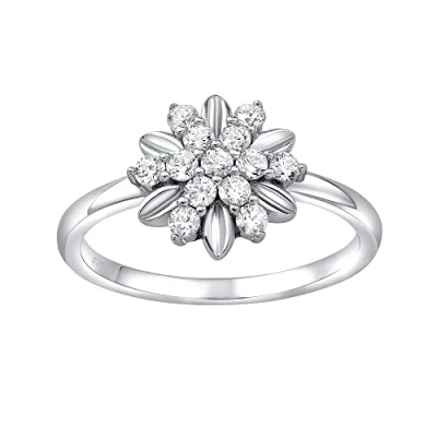 Abbildung von SILVEGO Damen Ring aus 925 Sterling Silber Blume mit Swarovski Zirconia