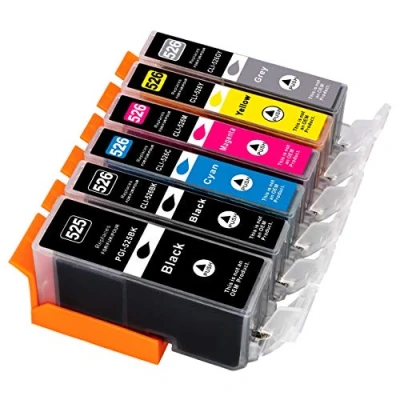 Abbildung von ESMONLINE 6 komp. Druckerpatronen als Ersatz zu Canon PGI 525 / CLI 526 für PIXMA MG 6100 6150 6200 6250 8100 8150 8200 8250 (6er Set)
