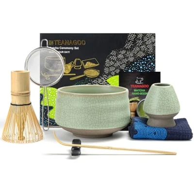 Abbildung von TEANAGOO Japanisches Teeset, Matcha Schneebesen Set, Schale Bambus (Chasen), Schaufel (chashaku), Schneebesenhalter, Teezubereitungsset. N6, Tee Set…