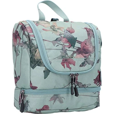 Abbildung von Travel Kit stylische Reisewaschtasche mit extra Bodenfach Kulturbeutel zum Aufhängen Kosmetiktasche vielen Staufächern für Reisen und Campen Toiletry Bag, 25x24x11 cm, Dead Flower