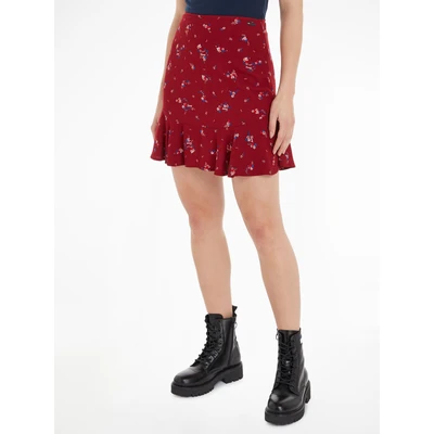 Abbildung von Tommy Jeans Floral MINI Skirt Minirock, Damen, Größe: 42, Red