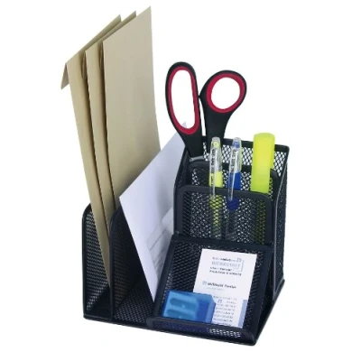 Abbildung von Wedo 65501 Stifteköcher Butler Office (4 Fächer und Schrägablage, Drahtmetall) schwarz