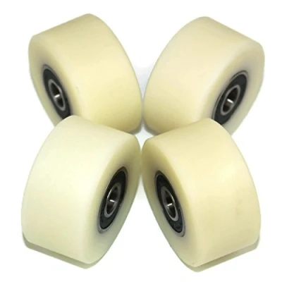 Abbildung von Smart Machines (50 25 10) 4 x 50 mm Durchmesser gefräste Nylon Rollen hergestellt in der EU (25 breit 10 Lager).