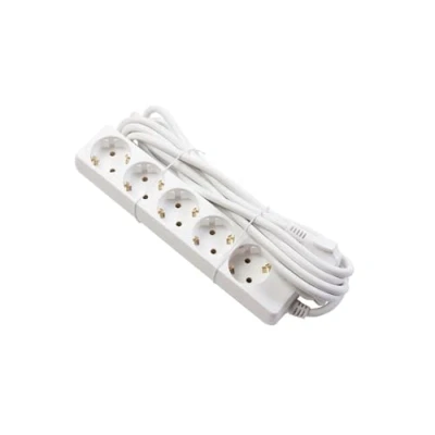 Abbildung von GTV Haushalts Verlängerungskabel, Steckdosenleiste mit 5 Schuko Steckdosen, 5m Länge, max. Belastung 3500 W, Euro Stecker, langlebig und sicher