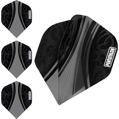 Abbildung von abcdarts Unisex Erwachsene Pentathlon Tribal Dart Flights, Schwarz, Klassische