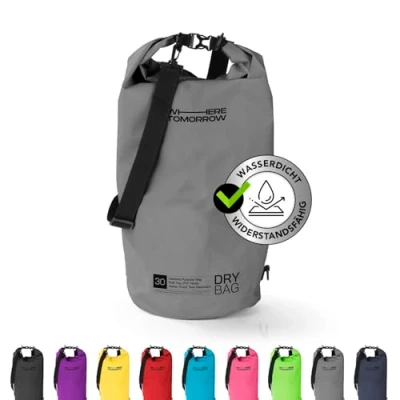 Abbildung von #DoYourOutdoor Where Tomorrow Dry Bag Tasche 5L grau Wasserdichter Rucksack Wasserfester Beutel &amp; Packsack Drybag ideal für Boot, Kajak, Angeln und Camping