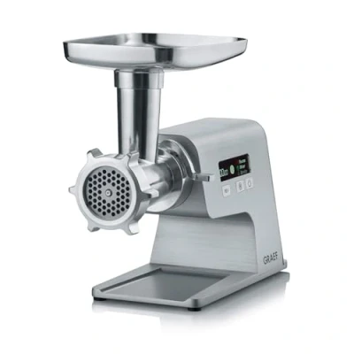 Abbildung von GRAEF kompakter Multiwolf FW500 im Vollmetallgehäuse FW500, Fleischwolf, Blockierleistung bis 2.500 Watt, silber