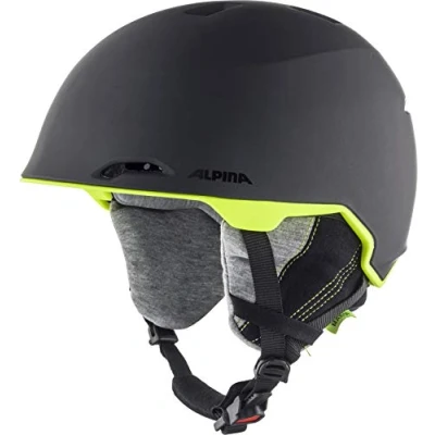 Abbildung von ALPINA MAROI Sicherer, Bruchfester &amp; Individuell Anpassbarer Skihelm Mit waschbarem Innenfutter Für Erwachsene, charcoal neon matt, 53 57 cm