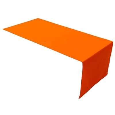 Abbildung von Lemos Home Hochwertiger Tischläufer Tischwäsche aus 100% Baumwolle Kollektion Konzept, Farbe &amp; Größe wählbar (Tischläufer 45x150cm, Orange)