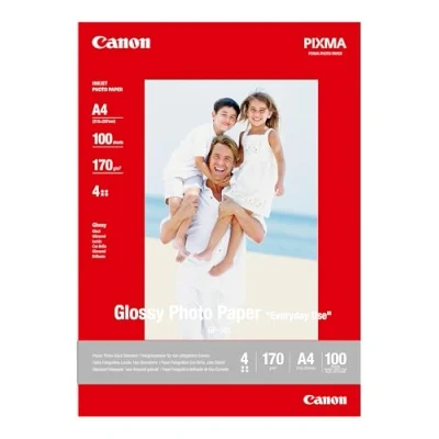 Abbildung von Canon Fotopapier GP 501 glänzend weiß DIN A4 100 Blatt für Tintenstrahldrucker PIXMA Drucker (200 g/qm), 0775B001