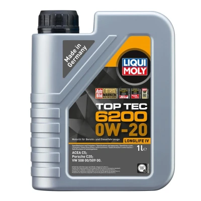 Abbildung von Liqui Moly Top Tec 6200 0W 20 1l Motoröl 20787 AUDI: Q3, A6 C7 Avant, A4 B9 VOLKSWAGEN: Golf 7, Polo V Hatchback, Sharan II