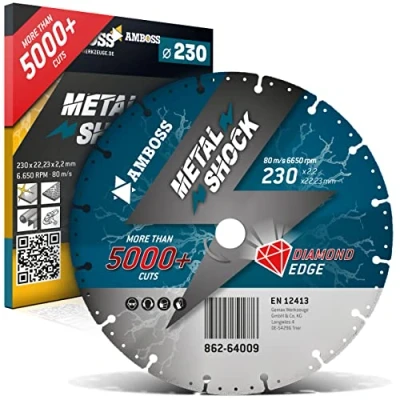 Abbildung von Amboss Diamant Trennscheibe Metal Shock 5000+ für Metall/Stahl/Inox 230 x 2,2 22,23 mm