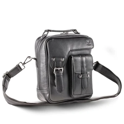 Abbildung von MATADOR Schultertasche Echt Leder Herren Hochwertige Arbeittasche Umhängetasche Ledertasche Tablettasche 10.5 Zoll …