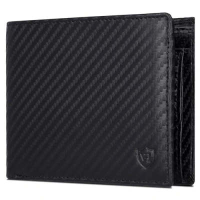Abbildung von VON HEESEN Leder Geldbörse RFID Schutz I Echtleder Geldbeutel für Damen &amp; Herren Portemonnaie Brieftasche Wallet Portmonee (Carbon Schwarz)