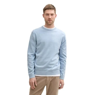 Abbildung von TOM Tailor Strickpullover, Herren, Größe: Medium, Light dove blue melange