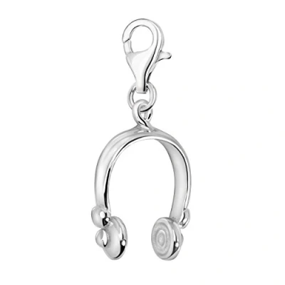 Abbildung von Quiges Charm Anhänger 3D Musik DJ Kopfhörer 925 Silber mit Karabinerverschluss für Bettelarmband