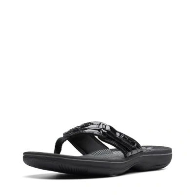 Abbildung von Clarks Damen Breeze Sea Flipflop, Schwarz Lack, 39 EU