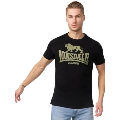 Abbildung von Lonsdale Tshirt print, Herren, Größe: Small, Black/olive