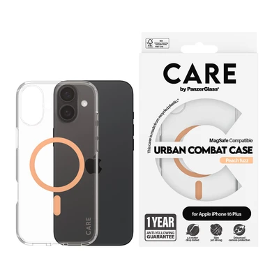 Abbildung von Apple iPhone 16 Plus Hülle MagSafe Recycelter Kunststoff PanzerGlass Hard Case/Backcover Handyhülle Orange Shockproof/Stoßfest