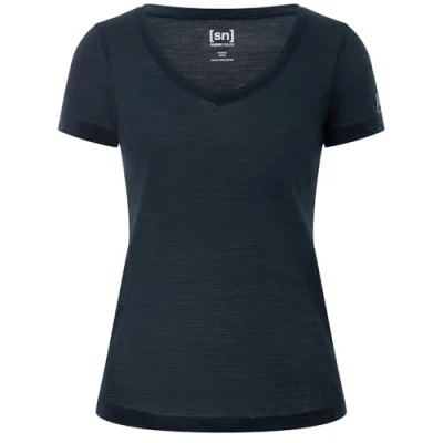 Abbildung von super.natural Damen W Sierra140 V Neck T Shirt, Blau, XL EU