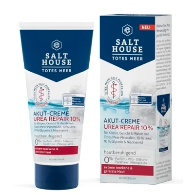 Abbildung von Salthouse Totes Meer Therapie Akut Creme Urea Repair 10%, feuchtigkeitsspendende Inhaltsstoffe zur effizienten Hautberuhigung, für extrem trockene Haut,100ml